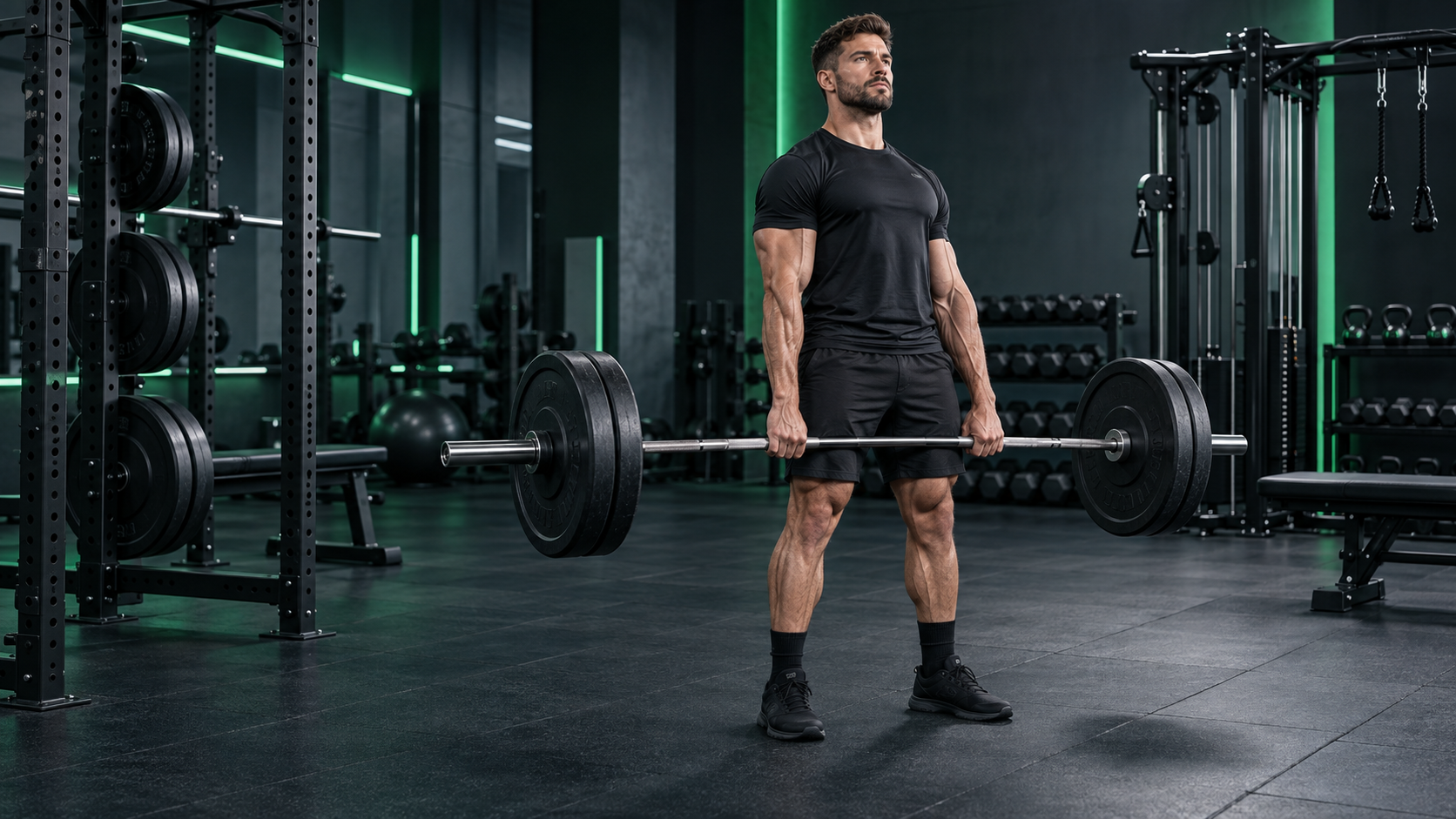 Strength training equipment ready for a workout
